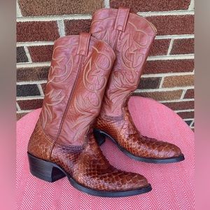 Vintage Nocona Boot 1970s snakeskin sz 8 1/5 Mens